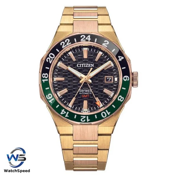 西铁城 NB6033-51 NB6033-51E 系列 8 880 GMT 金色表盘不锈钢表带男式手表