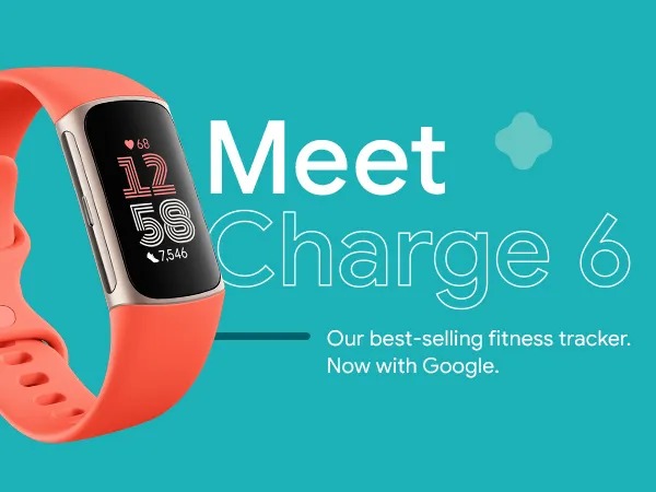 [高级健身和健康追踪器] Fitbit Charge 6 - 内置 GPS、睡眠追踪、压力管理、全天候心率、7 天电池寿命